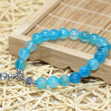 8mm natural blue stone onyx carnelian agat round beads fashion women beaded bracelets wholesale price jewelry 7.5inch B2039 2024 - buy cheap