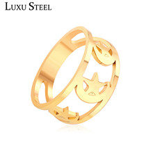 Женские обручальные кольца LUXUSTEEL anillo mujer, золотистого цвета из нержавеющей стали, размеры 6-10, обручальные ювелирные изделия, Прямая поставка 2024 - купить недорого