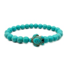 8mm Sea Turtle Beads Bracelets For Women Men Classic 3 colors Natural Stone Elastic Friendship Bracelet Beach Jewelry 2024 - buy cheap
