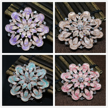 Bohemia large round flower pins 8 colors crystal beads classical style brooches women party clothes gift jewelry C 2024 - buy cheap