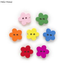 100pcs 2 Hole Mixed Flowers Wood Buttons Sewing Scrapbooking Clothing Home Decor Crafts 11mm 2024 - buy cheap