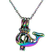 C915 Rainbow Color Whale Spout Beads Pearl Cage Necklace Pendant Aroma Essential Oil Diffuser Fun Gift 2024 - buy cheap