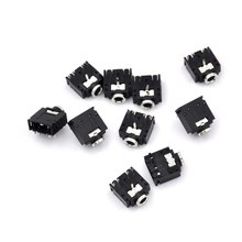 Conector de áudio fêmea 10 drive 3.5mm 1/8 "5 pinos fones de ouvido estéreo conector pcb de montagem de alta qualidade 2024 - compre barato