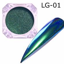 0.2g Peacock Holographic Chameleon Nail Powder Mirror Effect Nail Art Chrome Pigment Nail Glitter 2024 - buy cheap