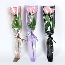 20pcs/lot Flower Wrapping Paper Single Branch Bag OPP Waterproof Cellophane Fresh Bouquet Packaging Florist Decoration 2024 - buy cheap