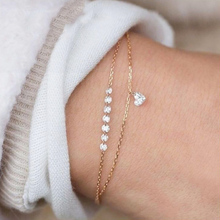 2019 New Fashion Simple Women Rhinestone Crystal Multilayer Bracelet Bangle Elegant Zircon Heart Bracelet Wedding Jewelry 2024 - buy cheap