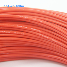 100 meters Black Red Blue Silicon Wire 16AWG Heatproof 200 degree Soft Silicone Silica Gel Wire Cable for RC Airplane Battery 2024 - buy cheap