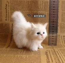 cute white simulation cat doll lifelike small cat model gift 12x6x12cm 2024 - buy cheap