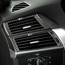 Fibra de carbono estilo do carro ar condicionado tomada quadro decoração capa guarnição adesivos para bmw x5 x6 e70 e71 acessórios automóveis 2024 - compre barato