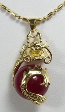 wholesale Chinese fancy design WOMEN'Sdragon inlay 12mm wine red pendant jewelry 08 2024 - buy cheap