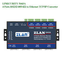 LPSECURITY-convertidor ethernet ZLAN5443A, 4 puertos RS232/RS485/RS422 a TCP/IP, portal modbus RTU, servidor de dispositivo de serie multihost 2024 - compra barato