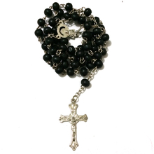 12pcs/lot mix colors Saint benedict Rosary Cross necklace Black wood beads large crucifix St benedict medal  2024 - buy cheap
