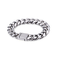 Pulsera eléctrica de acero inoxidable para hombre, brazalete con incrustaciones de oro, Circonia cúbica, estilo hip hop, europeo y americano 2024 - compra barato