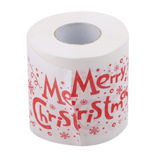 1 rollo de Santa Claus impreso Feliz Navidad papel higiénico mesa de papel decoración de habitación ornamento para fiesta de Navidad papel para manualidades diy 2024 - compra barato