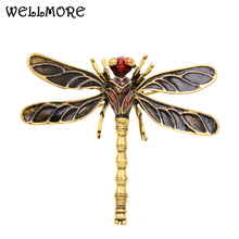 WELLMORE Vintage dragonfly Brooch for women Ladies fashion jewelry Brooches Pins Scarf wholesale dropshipping jewelry 2024 - buy cheap