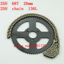 25H 136L links Chain Spare Master Link with 68T tooth rear sprocket For 47cc 49cc Mini Dirt ATV Motor Pocket Bike Motocross 2024 - buy cheap