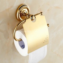 Bathroom Accessory Gold Color Brass Wall Mounted Bathroom Fitting Toilet Paper Roll Holder  aba604 2024 - buy cheap