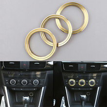 YAQUICKA 3Pcs/set Car AC Air Conditioning Switch Button Decoration Ring Cover Trim Circle Gold Fit For Mazda CX5 CX-5 Atenza 2024 - buy cheap