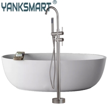 Bathtub Faucet Torneira Floor Mounted Nickel Brushed Bathroom Chrome Free Standing Floor Stand Bath Shower Faucet 2024 - buy cheap