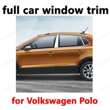 Tiras de Aço inoxidável Janela cheia Guarnição Decoração Para Volkswagen Polo Carro Styling 2024 - compre barato