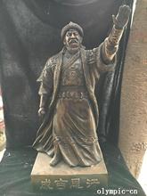 24''copper sculpture chinese famous strategist Genghis Khan statue 2024 - buy cheap