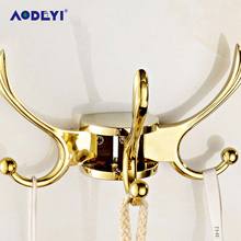 AODEYI Gold Wall Clothes Rack Cloth Hook Wall Hook Robe Hook For Bathroom Accessory Hanger Single Cute Owl Hooks Bathroom Tools 2024 - buy cheap