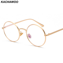 Kachawoo wholesale 6pcs retro round circle metal frame eyeglasses frame women gold accessories glasses vintage men nerd unisex 2024 - buy cheap