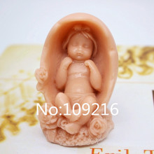 Novo produto!!1 peça molde 3d estilo berço de menina bebê (zx212) de silicone para sabonete artesanal faça você mesmo 2024 - compre barato