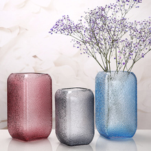 Современная стеклянная ваза, синий/серый квадратный цилиндрический цветочный Террариум, стеклянные контейнеры, ваза для цветов, свадебные вазы декоративные для дома 2024 - купить недорого
