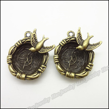 40 Uds amuletos Vintage Nido de Pájaro de bronce antiguo colgante de aleación de Zinc pulsera collar DIY hallazgos de joyería de Metal 2024 - compra barato
