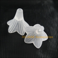 Moda 25 pces branco acrílico plástico chifre flor espaçador contas tampas encantos 22mm 2024 - compre barato
