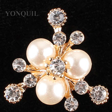 Botones de perlas de diamantes de imitación de Metal hechos a mano, aleación de cristal Artificial transparente, botones de boda con reverso plano, 20 unids/lote SYBB112, 25x25 MM 2024 - compra barato