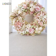 Photographic Backdrop Pink Flower Wreath Birthday Party Baby Newborn Portrait Love Photography Background Photocall Photo Studio 2024 - buy cheap