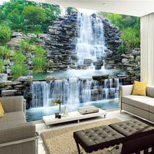 Chinese Style Rockery Waterfall Nature Landscape Photo Wallpaper Living Room TV Sofa Backdrop Wall Home Decor 3D Mural Wallpaper 2024 - buy cheap