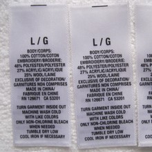 3000PCS , 2.5 * 5.7 cm Custom printed clothes white care label clothing satin washing tags 2024 - buy cheap