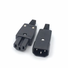Adaptador universal preto 10a 250v ac para cabo de alimentação iec320 c14 c15 com plug de solda sem bateria embutido 2024 - compre barato
