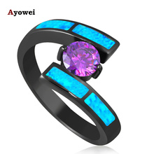 Perfect Design Trendy Blue Fire Opal Silver Stamped Fashion Jewelry Birthday Gifts Rings USA Size #6#7#8#9 OR834A 2024 - buy cheap