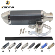 ZSDTRP Universal Motorcycle Exhaust AK Escape Moto Muffler Pipe With Removable DB Killer GY6 CBR125 CB400 CB600 YZF 2024 - buy cheap