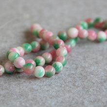 8mm Fashion Multicolor Rose&Green beads chalcedony Round DIY  stones 15" 2pc/lot Jewelry making design wholesale 2024 - buy cheap