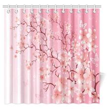 Aplysia House Decor Shower Curtain Cherry Blossom Springtime Sakura Japanese Pink Floral Flower Bathroom Shower Curtains 2024 - buy cheap