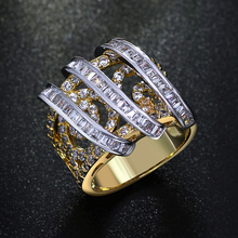 New Fashion female finger ring Accessories luxury jewelry Women's designer rings Crystal unique 2 tone Gold color jewellery 2024 - buy cheap