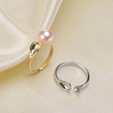 Accesorios de joyería de perlas de plata esterlina S925 para mujer, accesorios de anillos de perlas DIY, color plateado y dorado, 3 unids/lote 2024 - compra barato