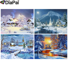 DIAPAI 100% Full Square/Round Drill 5D DIY Diamond Painting "House snow scene" 3D Embroidery Cross Stitch Home Decor 2024 - buy cheap