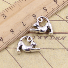 15pcs Charms Lazy Cat 15x18mm Tibetan Pendants Crafts Making Findings Handmade Antique Jewelry DIY For Necklace 2024 - buy cheap
