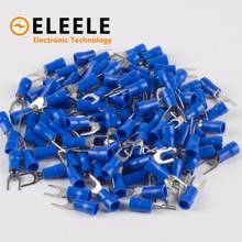 100pcs SV2-4 Blue Furcate Cable Wire Connector 10PCS/Pack Furcate Pre-Insulating Fork Spade 16~14AWG Wire Crimp Terminals  PN35 2024 - buy cheap