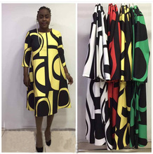 African women  new  fashion summer style plus size printing dress L-3XL 2024 - buy cheap