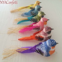 NYAC,11*3.5*2.5CM,6Colors Artificial Decorative Foam Feathers Mini Birds With Magnet,Foot,Home Decoration Accessories,Wedding 2024 - buy cheap
