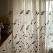 New Woven Flat Window Curtains Embroidery Reed Tulle For Window For Bedroom American Style Textile Window Home 2024 - buy cheap