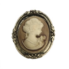 Vintage Brooches Victorian Design Queen Brooch Pin Lady Cameo Black Enamel Bronze Brooch Jewelry Women Garment Accessories 2024 - buy cheap
