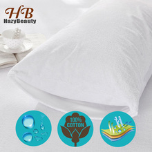 Paquete de 4 protectores de almohada de algodón, protectores impermeables de 100%, suaves y cómodos, hipoalergénicos, para almohada, sin cremallera 2024 - compra barato